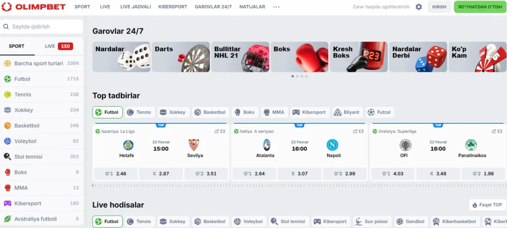 O'yinchilar uchun Olimpbet turnirlari